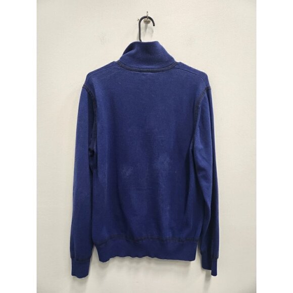 JOE Joseph Abboud Mens Pullover Sweater Large Blue 1/4 Zip Cotton Long Sleeve - Picture 7 of 8